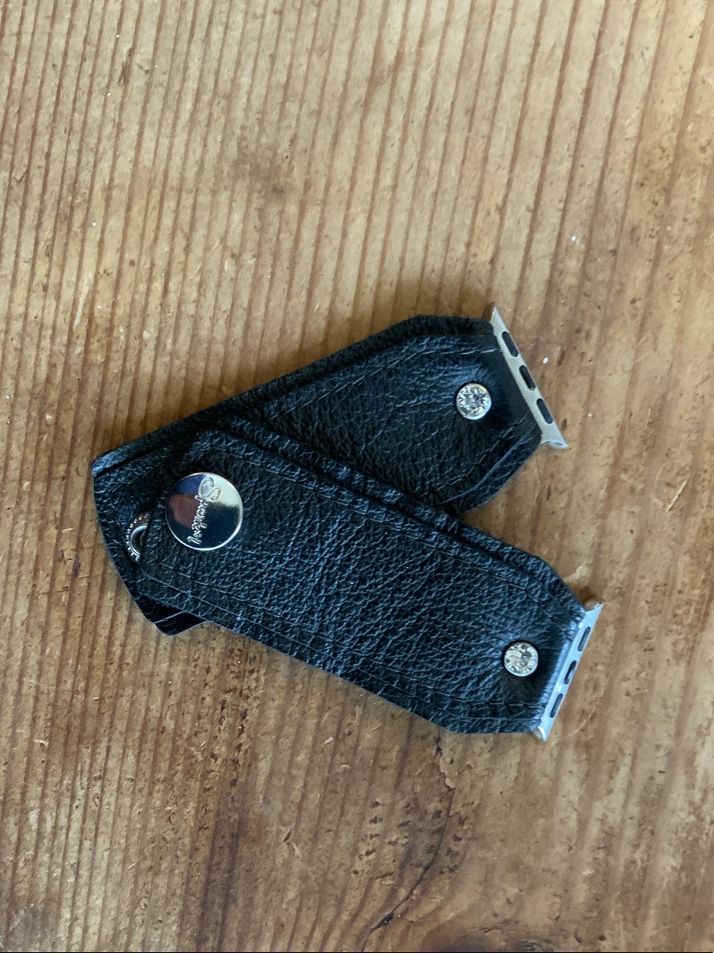 Spark*L Black Leather Watch Band